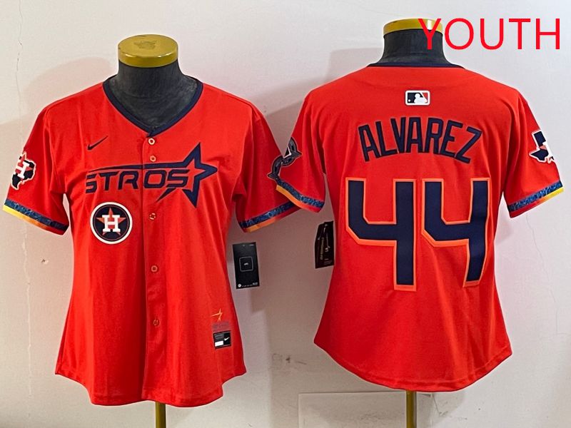 Youth Houston Astros #44 Alvarez Orange Fourth generation Joint Name Nike 2025 MLB Jersey style 7